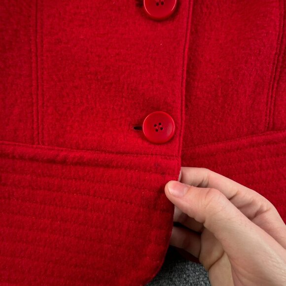 Pendleton Petite Women Blazer Small Red Wool Business Work 3 Button Adult - Picture 11 of 15